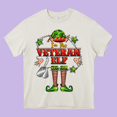 Im The Veteran Elf Heavy Core Tee Designed By Fadigitalartstudio