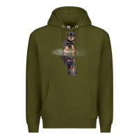 Army Green rottweiler reflection t shirt funny father's day dog gifts Premium Hoodie - linhVisuals
