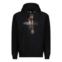 Black rottweiler reflection t shirt funny father's day dog gifts Premium Hoodie - linhVisuals