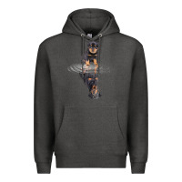 Charcoal Heather rottweiler reflection t shirt funny father's day dog gifts Premium Hoodie - linhVisuals