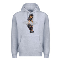 Heather Grey rottweiler reflection t shirt funny father's day dog gifts Premium Hoodie - linhVisuals
