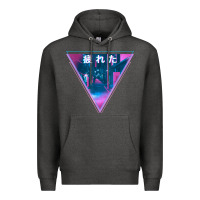 Charcoal Heather tired japanese otaku   abandoned city street art t shirt Premium Hoodie - linhVisuals