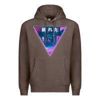 Coffee tired japanese otaku   abandoned city street art t shirt Premium Hoodie - linhVisuals