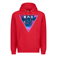 Red tired japanese otaku   abandoned city street art t shirt Premium Hoodie - linhVisuals