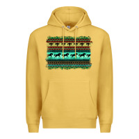 Antique Gold turquoise aztec bullskull and horse Premium Hoodie - BarkalooDesign