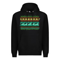 Black turquoise aztec bullskull and horse Premium Hoodie - BarkalooDesign