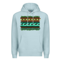 Blue Mist turquoise aztec bullskull and horse Premium Hoodie - BarkalooDesign