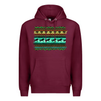 Burgundy turquoise aztec bullskull and horse Premium Hoodie - BarkalooDesign