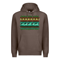 Coffee turquoise aztec bullskull and horse Premium Hoodie - BarkalooDesign