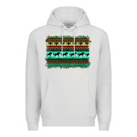 Dove Grey turquoise aztec bullskull and horse Premium Hoodie - BarkalooDesign