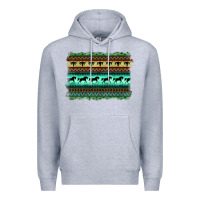 Heather Grey turquoise aztec bullskull and horse Premium Hoodie - BarkalooDesign