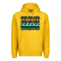 Lemon turquoise aztec bullskull and horse Premium Hoodie - BarkalooDesign