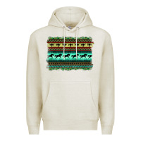 Oatmeal Heather turquoise aztec bullskull and horse Premium Hoodie - BarkalooDesign
