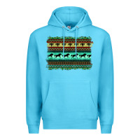 Ocean Blue turquoise aztec bullskull and horse Premium Hoodie - BarkalooDesign