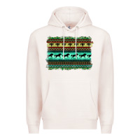Pale Pink turquoise aztec bullskull and horse Premium Hoodie - BarkalooDesign