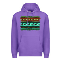 Purple turquoise aztec bullskull and horse Premium Hoodie - BarkalooDesign