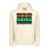 Sandshell turquoise aztec bullskull and horse Premium Hoodie - BarkalooDesign