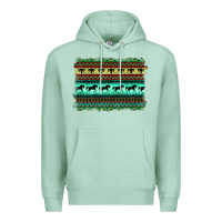 Seafoam turquoise aztec bullskull and horse Premium Hoodie - BarkalooDesign