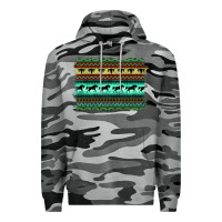 Slate Camo turquoise aztec bullskull and horse Premium Hoodie - BarkalooDesign
