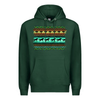Sports Green turquoise aztec bullskull and horse Premium Hoodie - BarkalooDesign