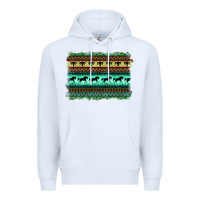 White turquoise aztec bullskull and horse Premium Hoodie - BarkalooDesign