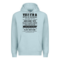 Blue Mist yes i'm a spoiled husband ..awesome wife t shirt Premium Hoodie - linhVisuals