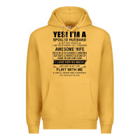 Mustard yes i'm a spoiled husband ..awesome wife t shirt Premium Hoodie - linhVisuals