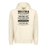 Sandshell yes i'm a spoiled husband ..awesome wife t shirt Premium Hoodie - linhVisuals
