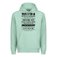 Seafoam yes i'm a spoiled husband ..awesome wife t shirt Premium Hoodie - linhVisuals