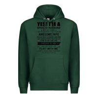 Sports Green yes i'm a spoiled husband ..awesome wife t shirt Premium Hoodie - linhVisuals