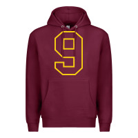 Burgundy number #9 sports jersey uniform Premium Hoodie - linhVisuals