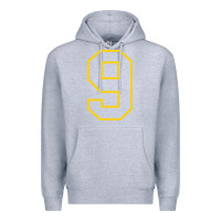 Heather Grey number #9 sports jersey uniform Premium Hoodie - linhVisuals
