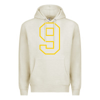 Oatmeal Heather number #9 sports jersey uniform Premium Hoodie - linhVisuals