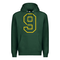 Sports Green number #9 sports jersey uniform Premium Hoodie - linhVisuals