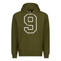 Army Green number #9 sports jersey uniform Premium Hoodie - linhVisuals
