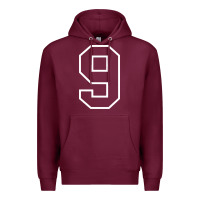 Burgundy number #9 sports jersey uniform Premium Hoodie - linhVisuals