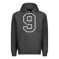 Charcoal Heather number #9 sports jersey uniform Premium Hoodie - linhVisuals