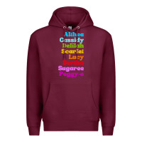 Burgundy althea cassidy name woman mans Premium Hoodie - linhVisuals