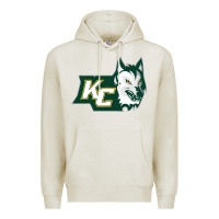 Oatmeal Heather keuka college wolf vectorized Premium Hoodie - linhVisuals