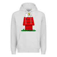 Dove Grey peanuts the doghouse Premium Hoodie - linhVisuals