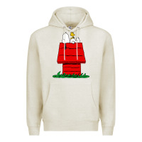 Oatmeal Heather peanuts the doghouse Premium Hoodie - linhVisuals