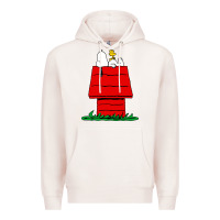 Pale Pink peanuts the doghouse Premium Hoodie - linhVisuals