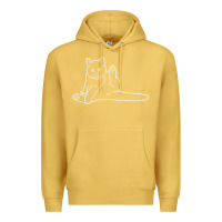 Antique Gold cat butt white Premium Hoodie - linhVisuals