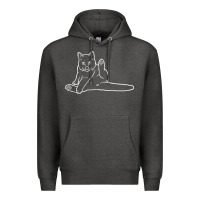 Charcoal Heather cat butt white Premium Hoodie - linhVisuals