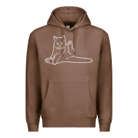 Chestnut cat butt white Premium Hoodie - linhVisuals