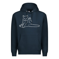 Navy cat butt white Premium Hoodie - linhVisuals