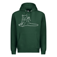 Sports Green cat butt white Premium Hoodie - linhVisuals