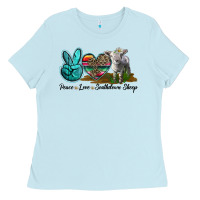Baby Blue Peace Love Southdown Sheep Ladies Tee - LillyAllenDesigns