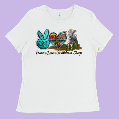 Peace Love Southdown Sheep Ladies Tee Designed By Lillyallendesigns