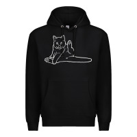 Black cat butt white Premium Hoodie - linhVisuals